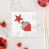 カリフォルニア州旗ラージスターデザイン 縁ありカクテルナプキン (インサイチュ)