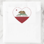 カリフォルニア州旗リバーサイドハート 長方形シール (バッグ)