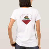 カリフォルニア州旗レイクタホハート Tシャツ (裏面)