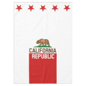 カリフォルニア州旗レッドスターデザイン テーブルクロス (正面)