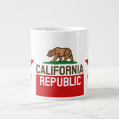 カリフォルニア州旗レッドスター ジャンボコーヒーマグカップ (正面)