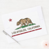 カリフォルニア州旗ロサンジェルス動揺して 長方形シール (封筒)