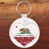 カリフォルニア州旗ロサンゼルスハート 動揺して キーホルダー (正面)