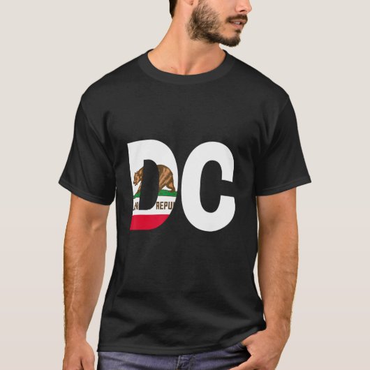カリフォルニア州旗ワシントンDC都市の州と Tシャツ (正面)