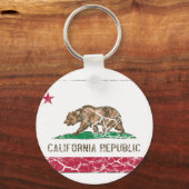 カリフォルニア州旗ヴィンテージ キーホルダー (正面)