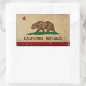 カリフォルニア州旗ヴィンテージ 長方形シール (バッグ)