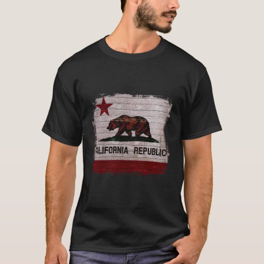 カリフォルニア州旗動揺してクマ Tシャツ (正面)