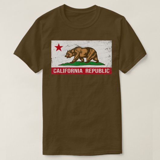カリフォルニア州旗動揺してデザインC Tシャツ (デザイン正面)
