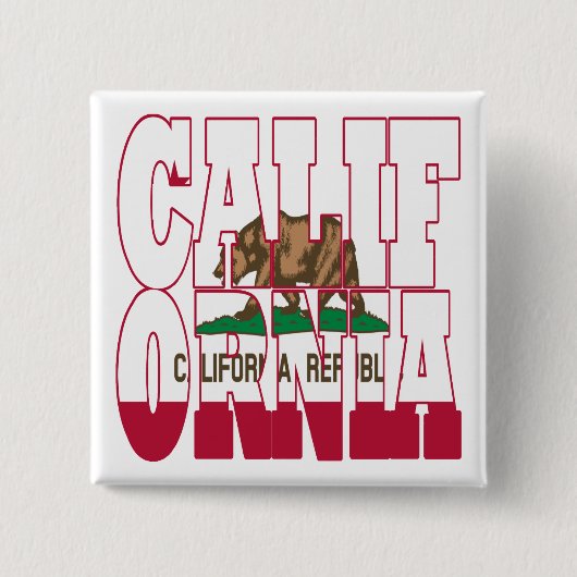 カリフォルニア州旗文字 缶バッジ (正面)