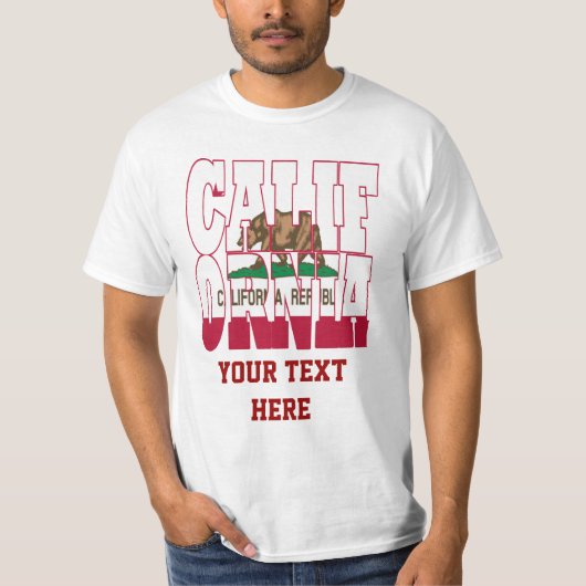 カリフォルニア州旗文字 Tシャツ (正面)