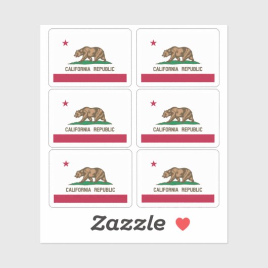 カリフォルニア州旗、アメリカ州旗 シール (シート)