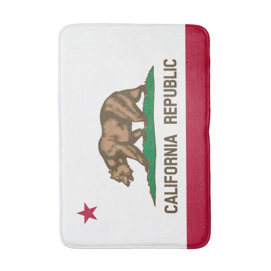 カリフォルニア州旗、カリフォルニア州旗、バスルーム用マット バスマット (正面縦)