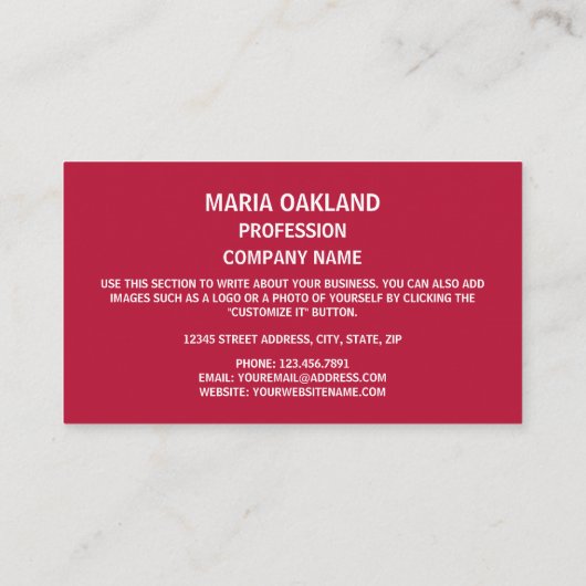 カリフォルニア州旗、カリフォルニア州旗 名刺 (裏面)