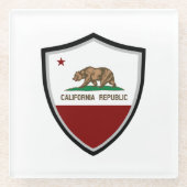 カリフォルニア州旗 ガラスコースター (正面)