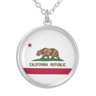 カリフォルニア州旗 シルバープレートネックレス