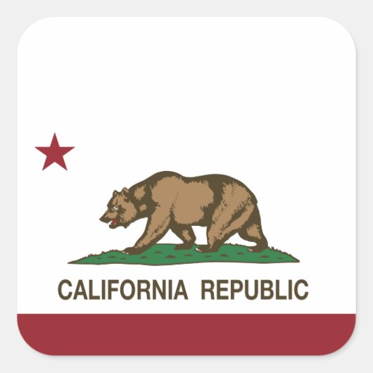 カリフォルニア州旗 スクエアシール (正面)