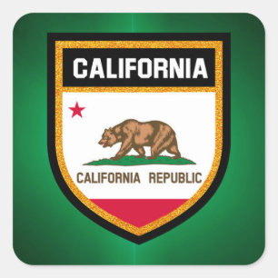 カリフォルニア州旗 スクエアシール