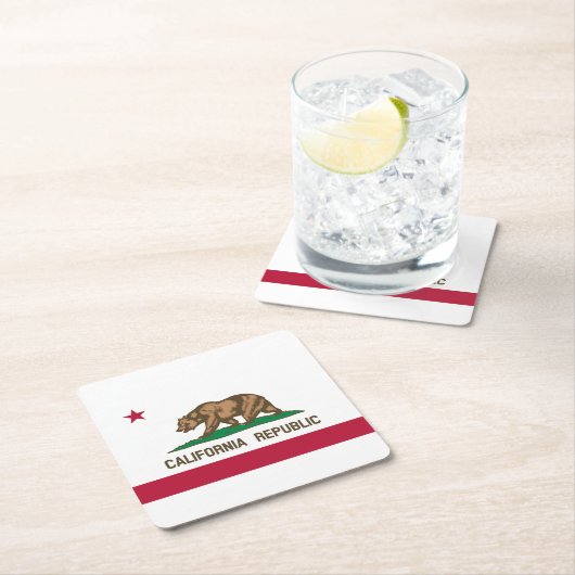 カリフォルニア州旗 スクエアペーパーコースター (インサイチュ)