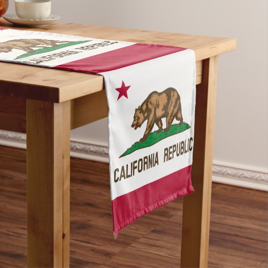 カリフォルニア州旗&スポーツファンハウスデコールカリフォルニア ショートテーブルランナー (インサイチュ)