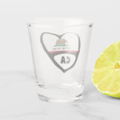 カリフォルニア州旗、ハートショットグラスのCA州旗 ショットグラス (裏面)