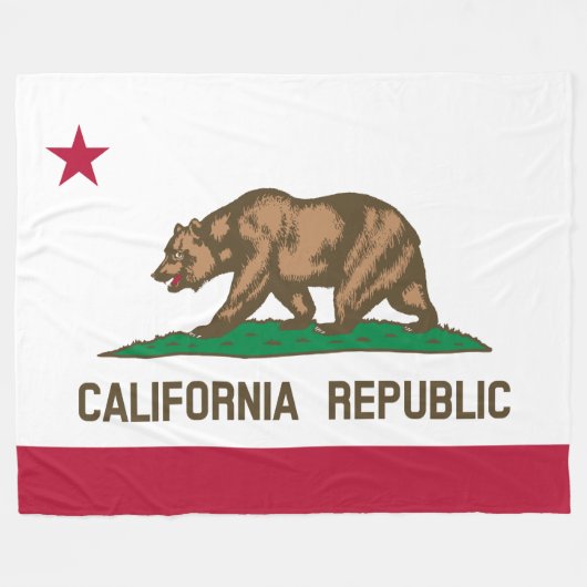 カリフォルニア州旗 フリースブランケット (正面(横))