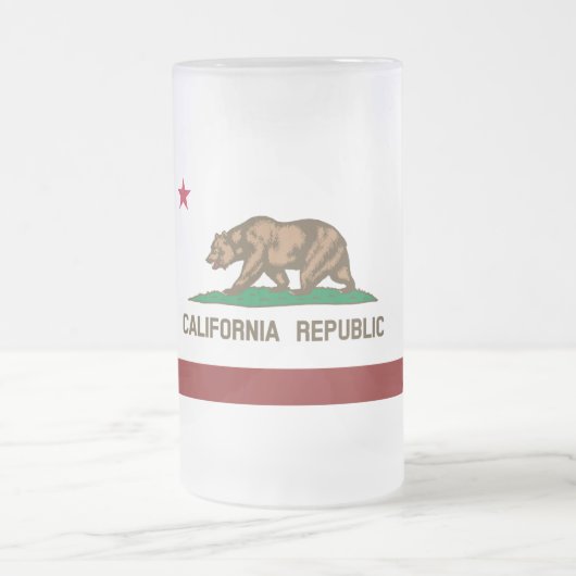 カリフォルニア州旗 フロストグラスビールジョッキ (中央)