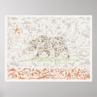 カリフォルニア州旗 ポスター