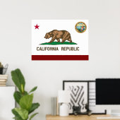 カリフォルニア州旗 ポスター (ホームオフィス)