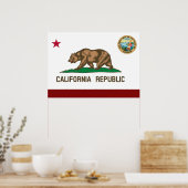 カリフォルニア州旗 ポスター (キッチン)