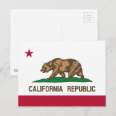 カリフォルニア州旗 ポストカード (正面/裏面)