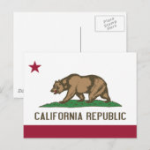 カリフォルニア州旗 ポストカード (正面/裏面)
