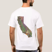 カリフォルニア州旗+マップTシャツ Tシャツ (裏面)