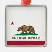 カリフォルニア州旗 メタルオーナメント (正面)