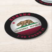 カリフォルニア州旗 ラウンドペーパーコースター (アングル)