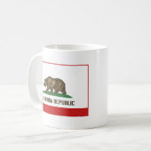 カリフォルニア州旗+地図マグカップ コーヒーマグカップ (正面左)