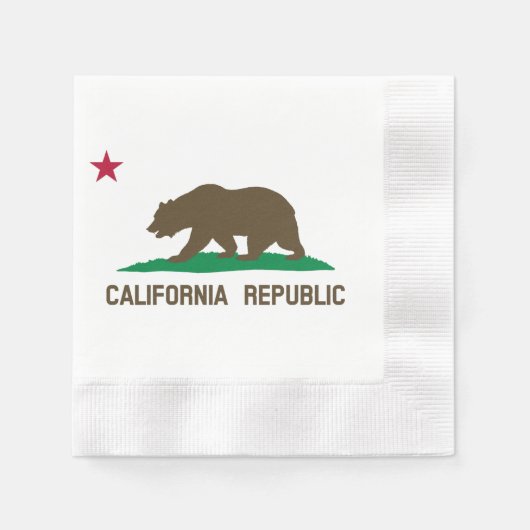 カリフォルニア州旗 縁ありカクテルナプキン (正面)