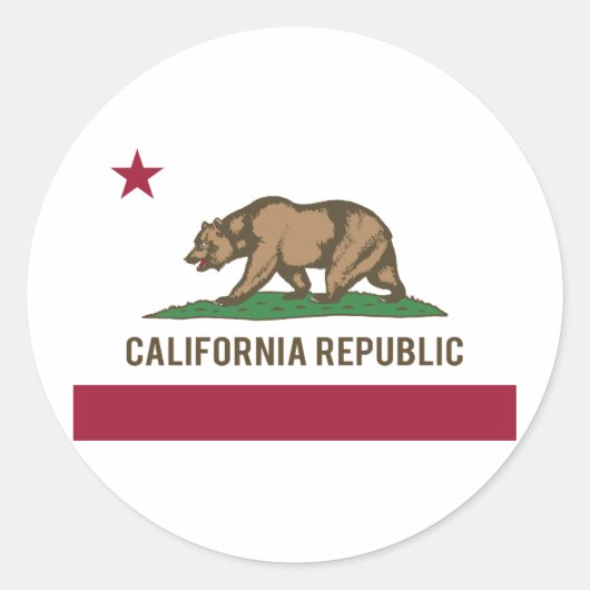 カリフォルニア州旗 – 色 ラウンドシール (正面)