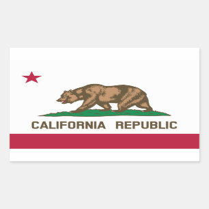 カリフォルニア州旗 長方形シール