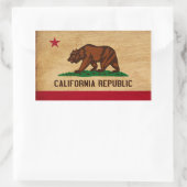 カリフォルニア州旗 長方形シール (バッグ)