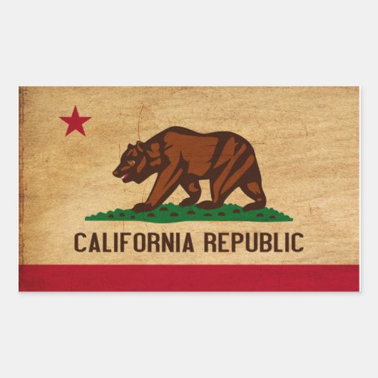 カリフォルニア州旗 長方形シール (正面)