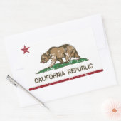 カリフォルニア州旗 長方形シール (封筒)