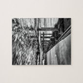 カリフォルニア州暁のB&Wピア ジグソーパズル (横)