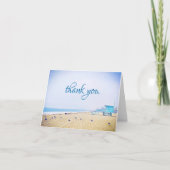 カリフォルニア州海ビーチ横モダン面図 サンキューカード (正面)