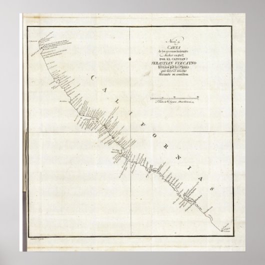 カリフォルニア州無彩色チャート ポスター (正面)