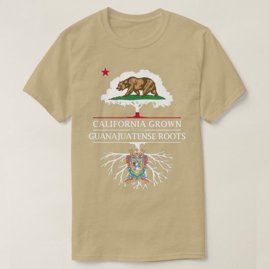 カリフォルニア州産のGuanajuatense Roots Tシャツ (デザイン正面)