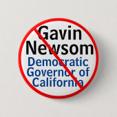 カリフォルニア州知事ガヴィン・ニュースム民主党 缶バッジ (正面)