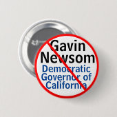 カリフォルニア州知事ガヴィン・ニュースム民主党 缶バッジ (正面&裏面)