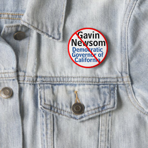 カリフォルニア州知事ガヴィン・ニュースム民主党 缶バッジ