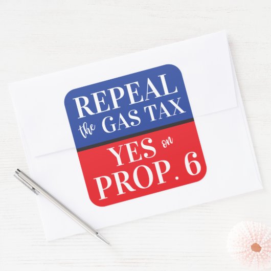 カリフォルニア州立ち退きガス税Yes備品6 スクエアシール (封筒)
