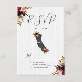 カリフォルニア州素朴デスティネーションウェディングRSVP 出欠カード